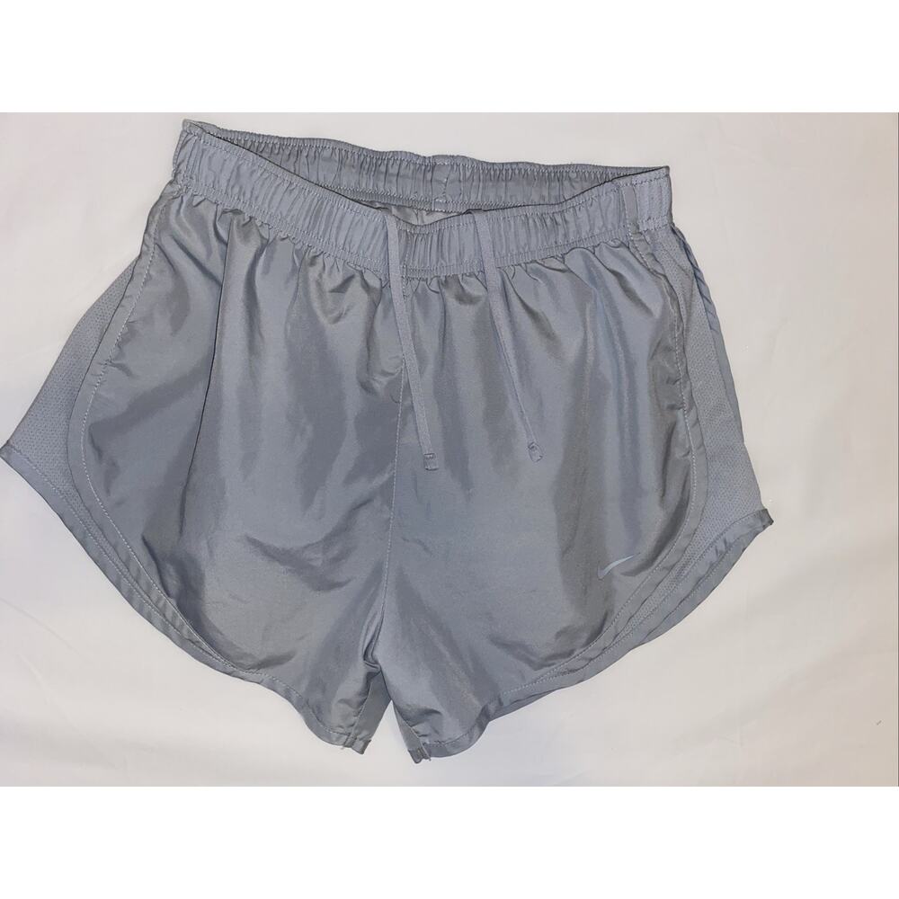 Nike Dri Fit Women’s Triple Grey Logo Running Lightweight Elastic Waist Shorts M